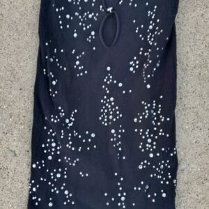 Black Dress with White Beaded Design